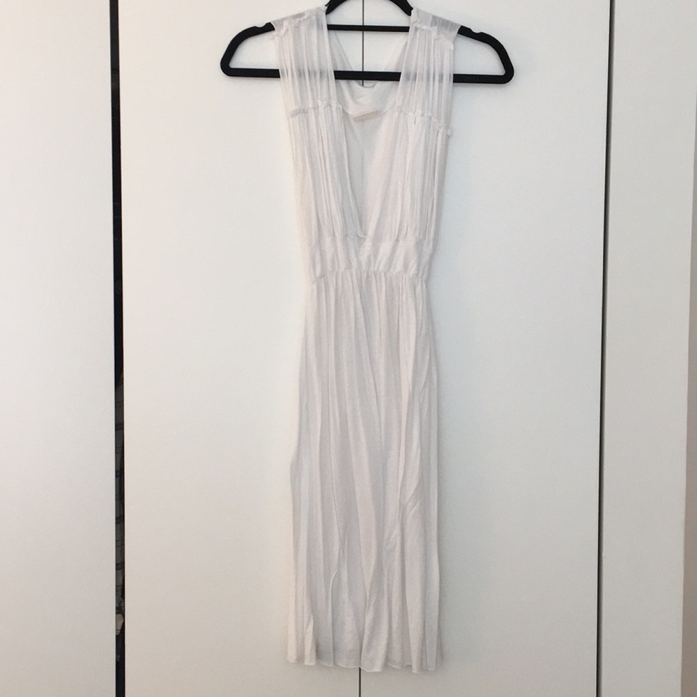 White gauzy sheer dress
